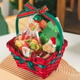 thumbnail image 1 of Moocorvic Christmas Baskets for Gifts Empty, Red Rope Basket with Bow Ribbon Xmas Gifts for Women Men Kids, Storage Toy Snack Basket with Handle, 1 of 1
