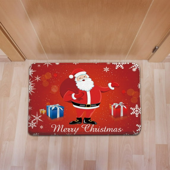 Moocorvic Christmas Cartoon Home Door Mat Absorbent Mat Living Room Kitchen Floor Mat