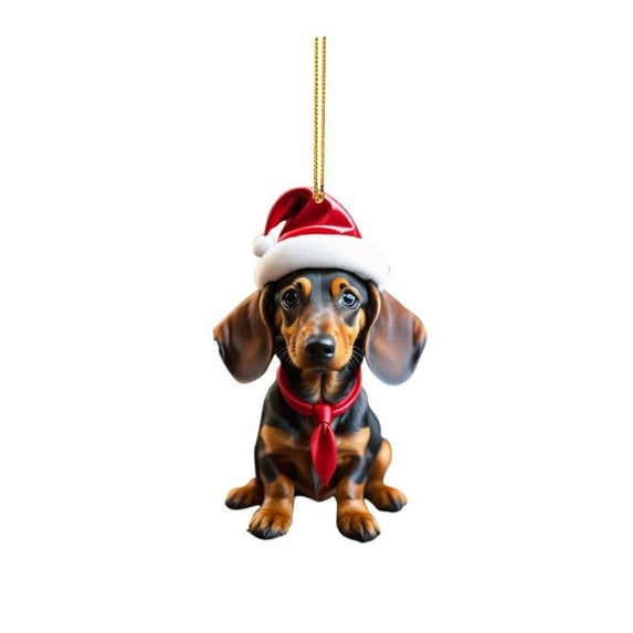 Moocorvic Christmas Dog Car Hanger, Christmas Decoration Acrylic Car Hanger Home Hanger Christmas Tree Decor for Home Outdoor Christmas Decorations Yard