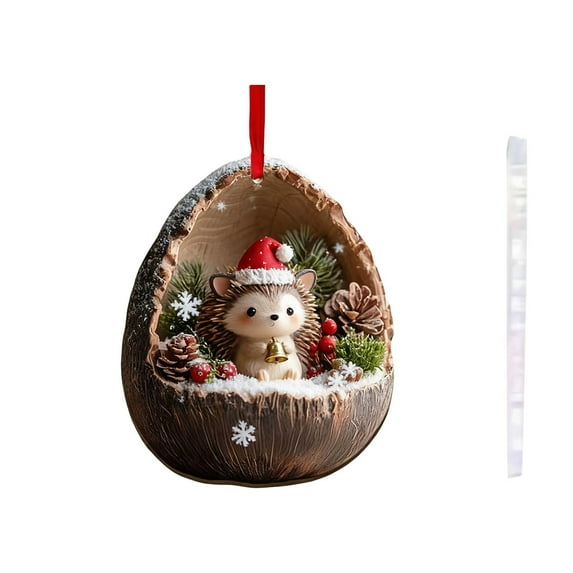 Moocorvic Christmas Gifts Forest Animal Acorn Ornaments for Xmas Tree Decorations, Winter Indoor Holiday Decor 4 Inch