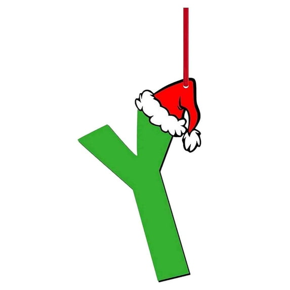 Moocorvic Christmas Ornaments 26 Initial Letter Christmas Stocking Name Tags,DIY Craft Gifts(Y)