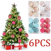 Moocorvic Christmas Ornaments for Tree Decorations, 6Pcs 60mm Shatterproof Plastic Hanging Xmas Ball for Indoor Party Table Decor Blue