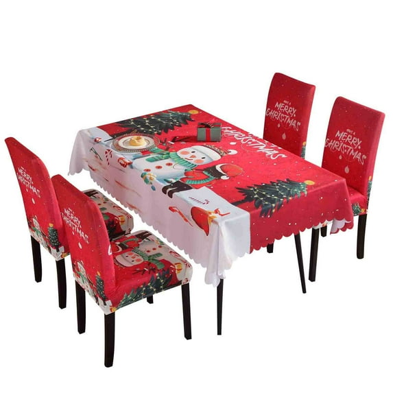 Guanhe Christmas Party Tablecloth Christmas Happy Birthday Tablecloth Christmas Party Supplies Decorations for Christmas Party Supplies (Red)
