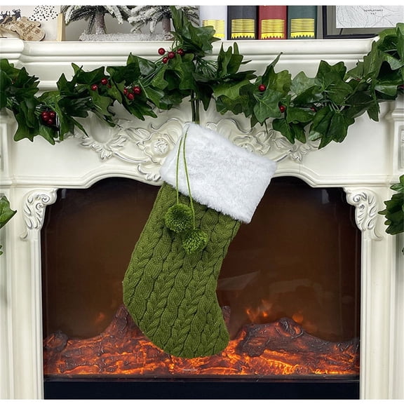 Moocorvic Christmas Stockings Pendant, Knitted Socks Gift Bag Christmas Gift Bag Party Supplies Pendant for Christmas Tree Decor Home Wedding Valentines Day Decor 16x7Inch