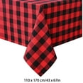 Guanhe Christmas Tablecloth Red and Black Plaid Winter Table Cover