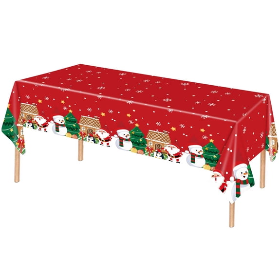 Moocorvic Christmas Tablecloths Rectangular Holiday Winter Washable Table Cloth for Party Picnic Dinner Decor(54x108inch)