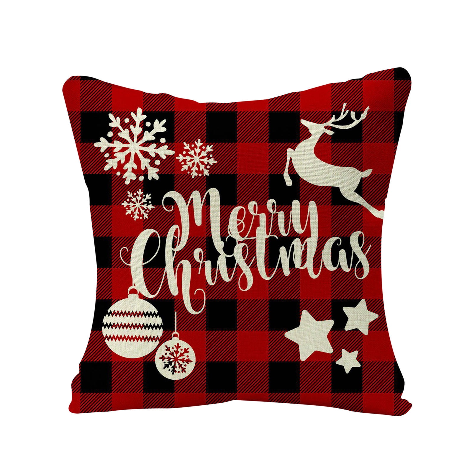 Moocorvic Christmas Throw Pillow Covers 18x18'', Christmas Red Double