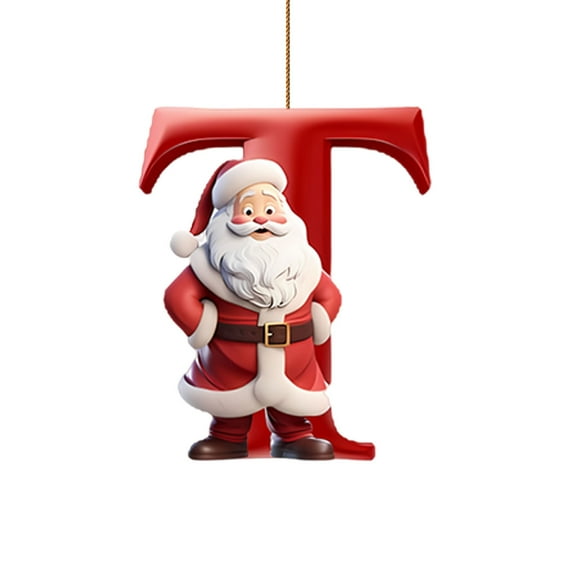 Moocorvic Christmas Tree Decorations, Personalized Santa Claus 26 Initial Letters Christmas Ornaments Gifts