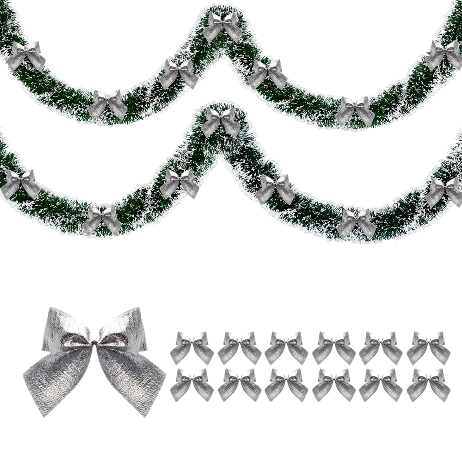 Moocorvic Christmas Tree Tinsel Garland 6.56 FT, Green Hanging Garland ...