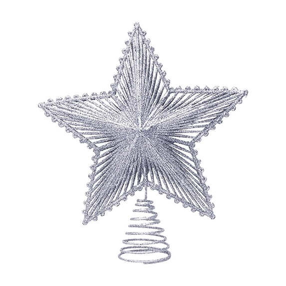 Moocorvic Christmas Tree Topper, 9" Gold Glittered Star with Hollow Design, Tree Topper Star for Christmas Tree Decoration
