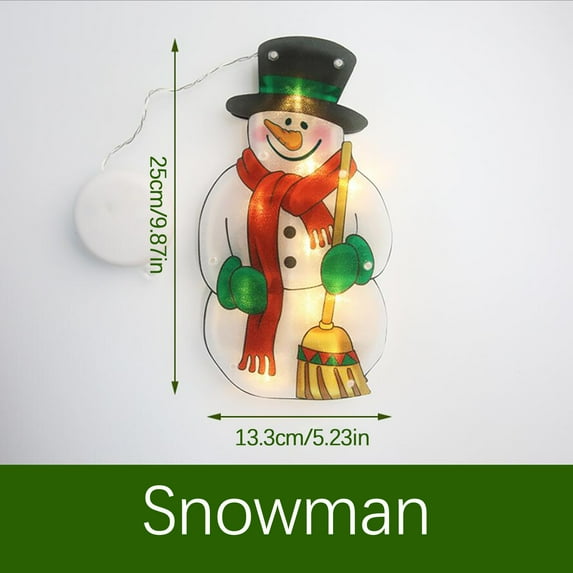Moocorvic Christmas Window Lighted Decoration Snowman LED Window Hanging Lamp with Suction Cup for Scene Layout for Xmas Holiday Outdoor Indoor Decor