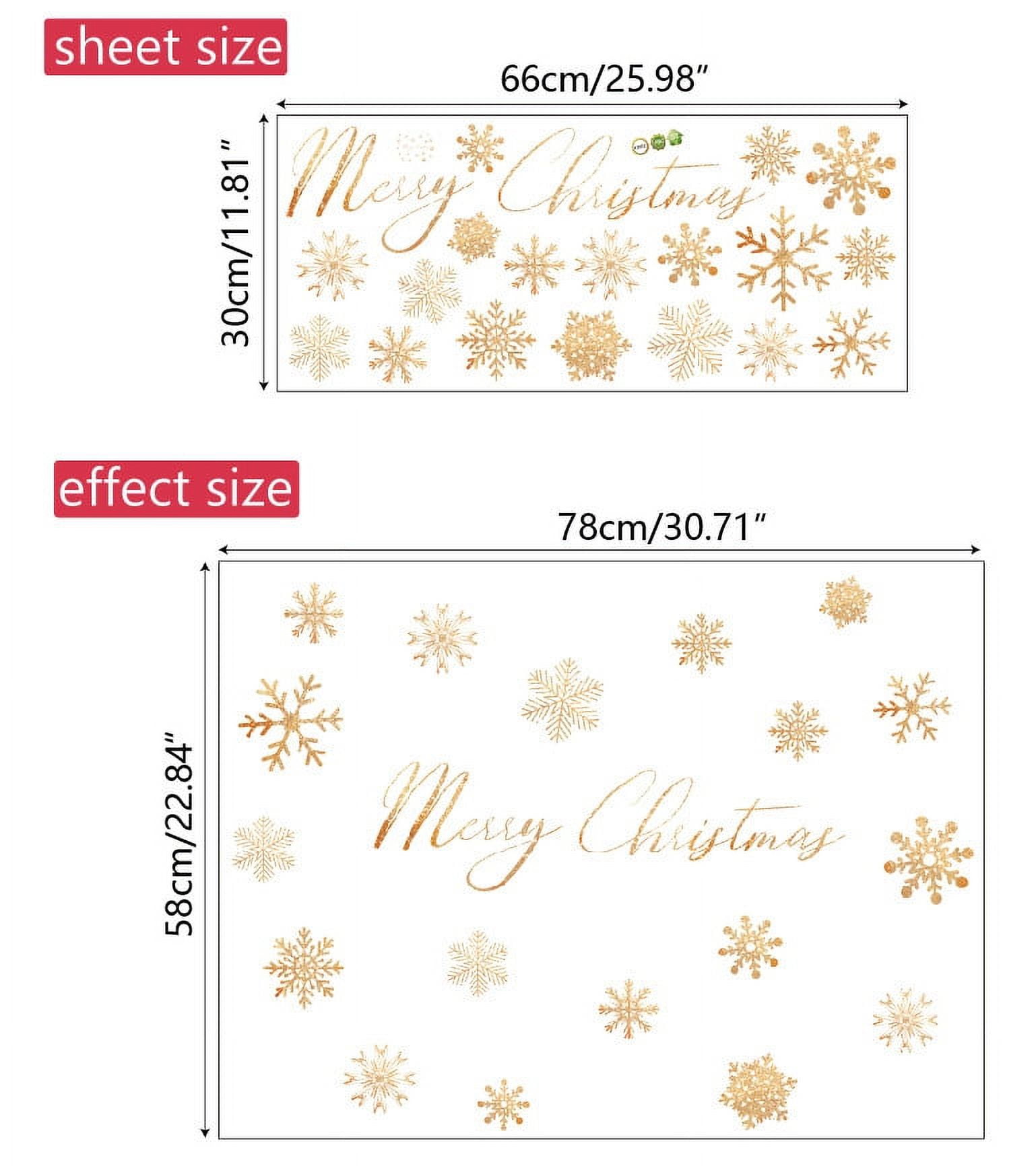 Moocorvic Christmas Windows Stickers, Snowflakes Xmas Tree Wall Window ...
