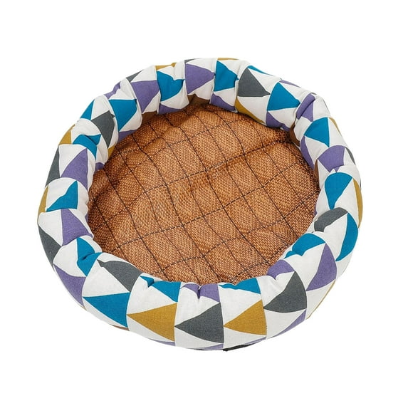 Moocorvic Circular Summer Cat Bed, Comfortable Pet Sleep Mat Pad Cushion for Indoor Cats, Washable Nest Mat Basin for Puppy