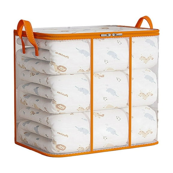 Moocorvic Clear Clothes Storage Bag Zippered Closet Organizer PVC Storage Containers Moving bags for Comforter, Blanket, Bedding, Toys(17.3x13.4x9.8 in)