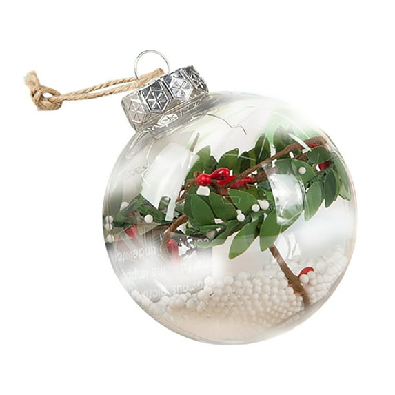 Moocorvic Clear Plastic Fillable Decorative Balls Hanging, Christmas Ornaments DIY Christmas Tree Decorative Balls Outdoor Christmas Decorations Yard(4Inch)