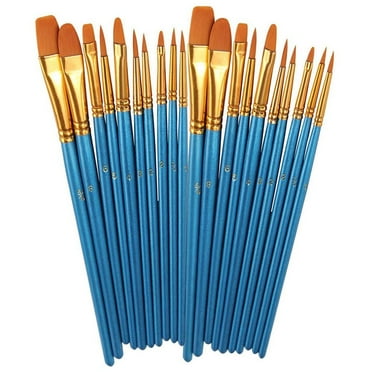 Moocorvic Clearance! Acrylic Paint Brush Set 2Packs/20 Pcs Nylon Hair Brushes For All Purpose Oil