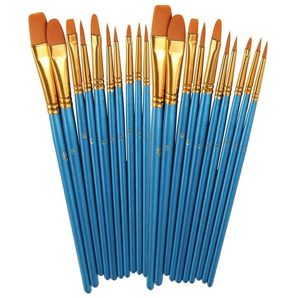 Moocorvic Acrylic Paint Brush Set 2Packs/20 Pcs Nylon Hair Brushes For All Purpose Oil