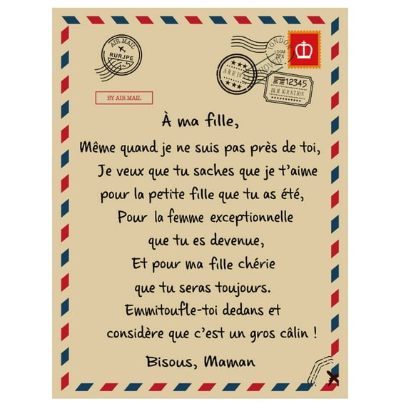 Moocorvic Comfortable Wrap Blanket Perfect Letter Blanket A Gift For Family Friends Lovers