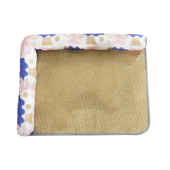 Moocorvic Cooling Mat for Dogs Cat, Wicker Woven Mat Bed Pad Summer Indoor/Outdoor Travel, Crate & Hot Days Use