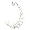 thumbnail image 1 of Moocorvic Countertop Fruit Basket Bowl with Banana Hanger, Modern Standing Fruit Vegetable Bowl Storage for Kitchen Dinning Table Party Decor(Round, Silver), 1 of 9