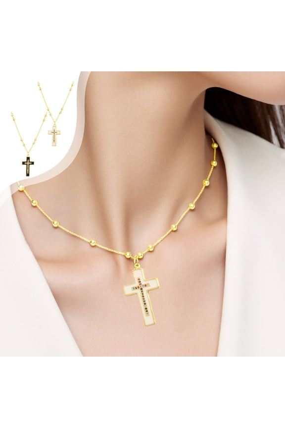Cross Necklace for Women, Valentine's Day Religious Gifts for Mom/Couple