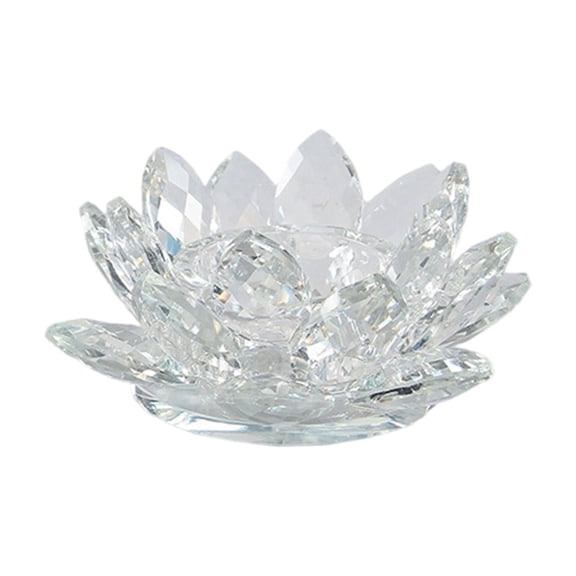 Moocorvic Crystal Lotus Flower Candle Holders, Pillar Candlestick Holders for Wedding Table Centerpiece