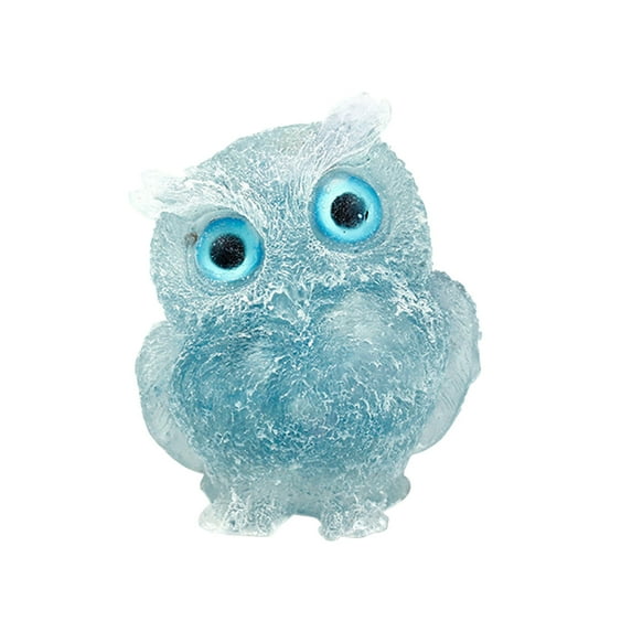 Moocorvic Crystal Organite Owl Figurine Ornaments Owl Decor,Decorative Resin Owl Statues for Home Office Table,Car,Plant Pot,Micro Landscape