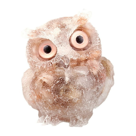 Moocorvic Crystal Organite Owl Figurine Ornaments Owl Decor,Decorative Resin Owl Statues for Home Office Table,Car,Plant Pot,Micro Landscape