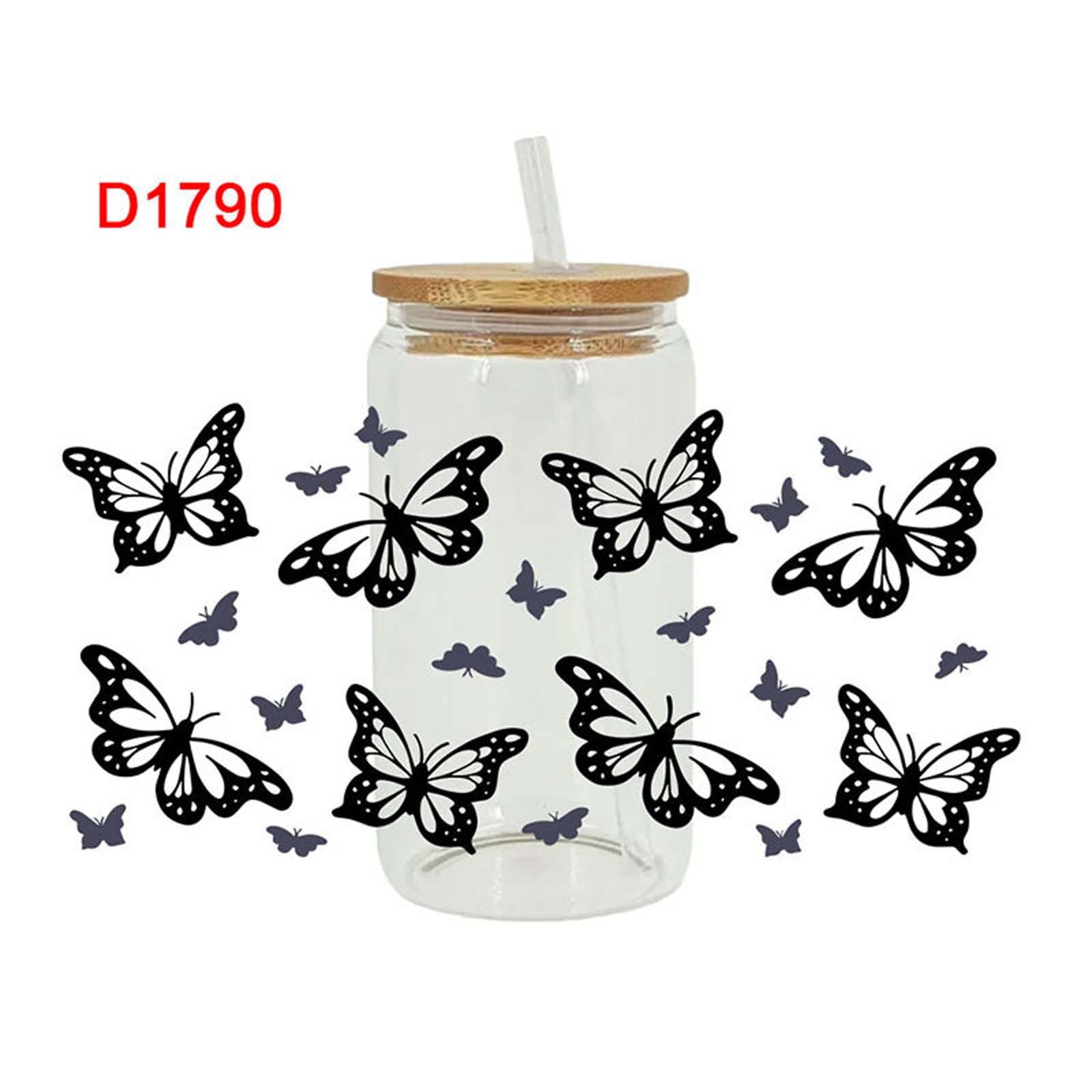 Moocorvic Cup Wrap Transfer Stickers for Glass, Waterproof UV DTF