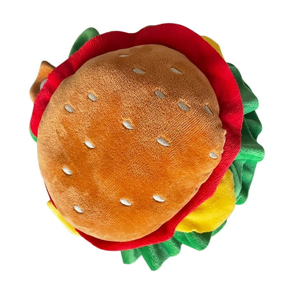 Moocorvic Cute Cat Food Costume Funny Hamburger Hat Soft Small Pet Headwear for Puppy Dog,L