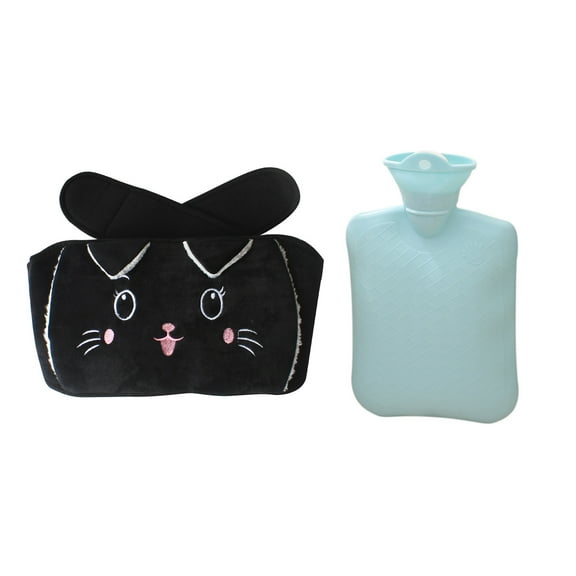 Moocorvic Cute Cat Hot Water Bottle Belt Set Rubber Hot Water Bottle To Relieve Pain And Warmth