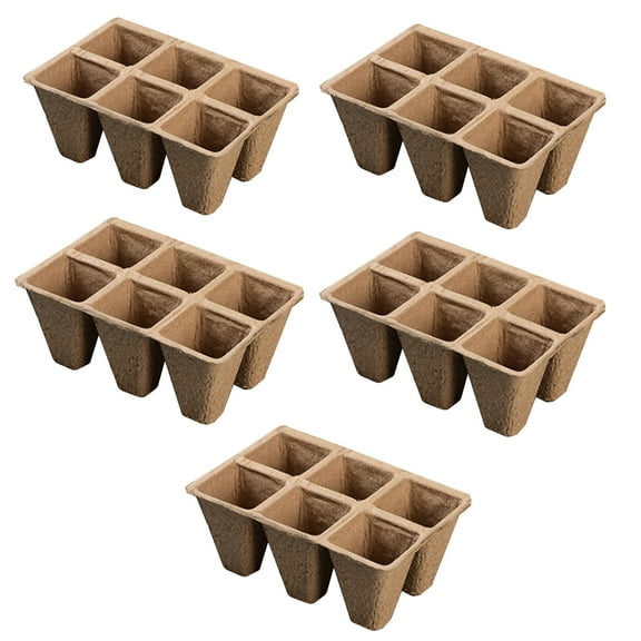 Moocorvic Degradable Peat Pots Seed Starter Trays Seedling Pots Germination Trays 6 Cells
