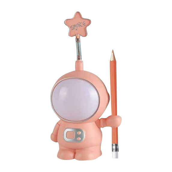 Moocorvic Desk Lamp Eye-Caring Astronaut Pencil Sharpener Table Lamp Home Office Essentials,Astronaut Pen Holder Small Table Lamp for Bedroom Nursery Reading Sleeping,