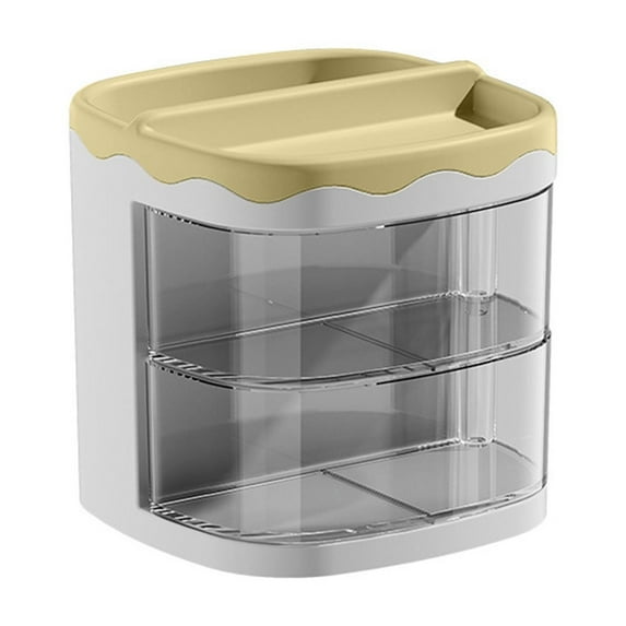 Moocorvic Desk Organizer with 2 Drawer, Plastic Desktop Pen Pencil Card Holder Storage Box for Desk, Office Supplies, Table Office Home