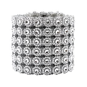 Moocorvic Diamond Flower Shape 5 Yard Mesh Wrap Roll Rhinestone Crystal Ribbon