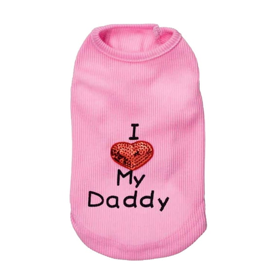 Moocorvic Dog Clothes Soft Fleece Vest I Love My Daddy Pet Pullover Jacket for Dogs Cats Pet Costumes Under $5(Pink,M)
