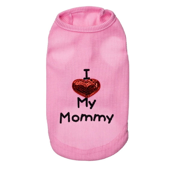 Moocorvic Dog Clothes Soft Fleece Vest I Love My Mom Pet Pullover Jacket for Dogs Cats Pet Costumes Under $5(Pink,XXS)