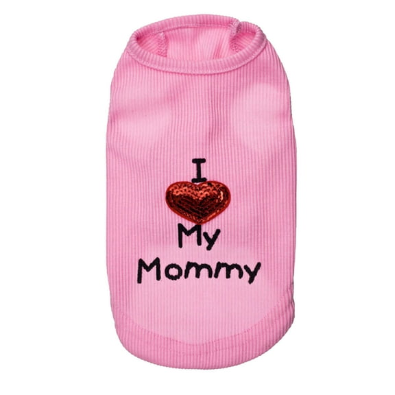 Moocorvic Dog Clothes Soft Fleece Vest I Love My Mom Pet Pullover Jacket for Dogs Cats Pet Costumes Under $5(Pink,XXS)