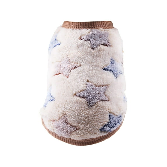 Moocorvic Dog Clothes for Small Dogs, Cartoon Coral Fleece Pet Sweater Vest Winter Cold Weather Warm Pullover Large Cat Jacket Sleeveless Coat
