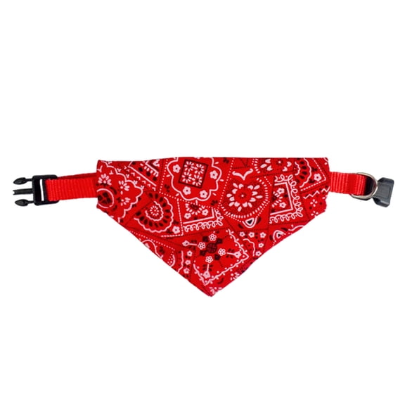 Moocorvic Dog Scarf for Large Dogs Male, Adjustable Cat Bib Birthday Gift Washable Printing Pet Accessories,Red,L