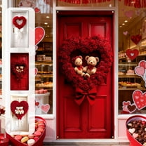 Moocorvic Door Covers Decorative Valentines Day 35x72 Inch, for Valentine Party Front Door Decorations
