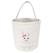 Moocorvic Easter Basket Holiday Rabbit Bunny Printed Canvas Gift Carry Candy Bag