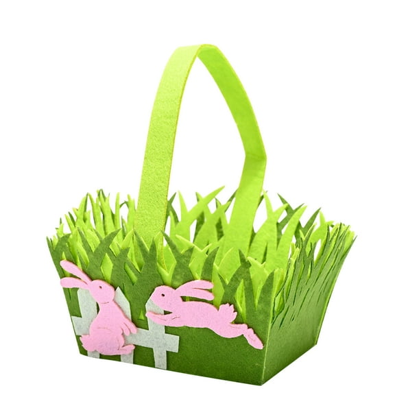 Moocorvic Easter Basket with Folding Handles, Empty Gift Basket for Easter Egg Hunt Kids Party Treats & Picnic