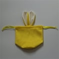 thumbnail image 1 of Moocorvic Easter Bunny Drawstring Gift Bag, Rabbit Ears Easter Baskets Party Favors Candy Egg Hunts Stuffer for Kids Girls Boys(Yellow), 1 of 6
