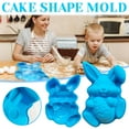 thumbnail image 1 of Moocorvic Easter Bunny Silicone Mold for Baking, Cute Rabbit Chocolate Candy Mold for Party Decorating Baking Tools 12x7.7Inches,Blue, 1 of 9