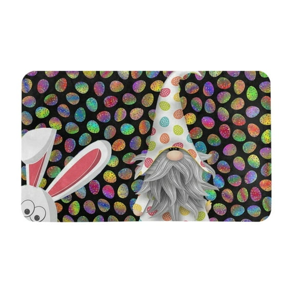 Moocorvic Easter Decoration Doormat Easter Gnome Door Mat,Easter Eggs Anti-skid Bottom Floor,Easter Decoration for Outdoor Indoor, Entrance Doormat, Spring Floor Mat,