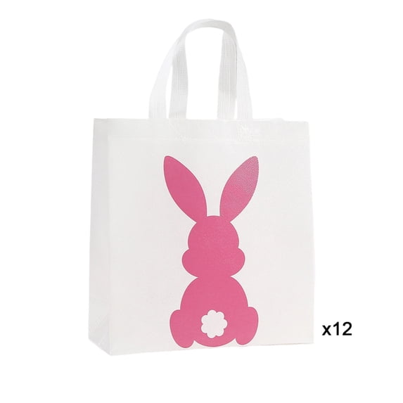 Moocorvic Easter Gift Bags Bunny Treat Bags with Handles, Party Favor Candy Pouches for Gift Wrapping
