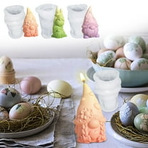 Moocorvic Easter Gnome Silicone Mold 3D Candle Molds for Fondant, Soap, Polymer Clay, Plaster Ornament, Resin Art