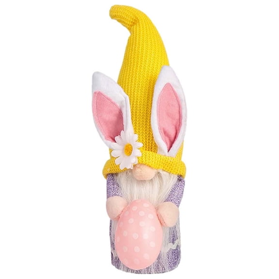Moocorvic Easter Gnomes Holding Easter Eggs, Spring Plush Bunny Ornaments for Table Indoor Easter Basket Stuffers Gifts Toys
