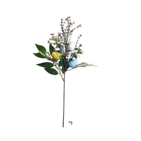 Moocorvic Easter Plants Easter Egg Flowers Picks Decor, Artificial Sprays Spring Floral Stems Branches Greenery for Indoor Outdoor Party Table Arrangement Centerpiece